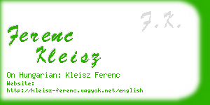 ferenc kleisz business card